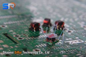 small electrostatic lighting sparks closed to electronic components 2
