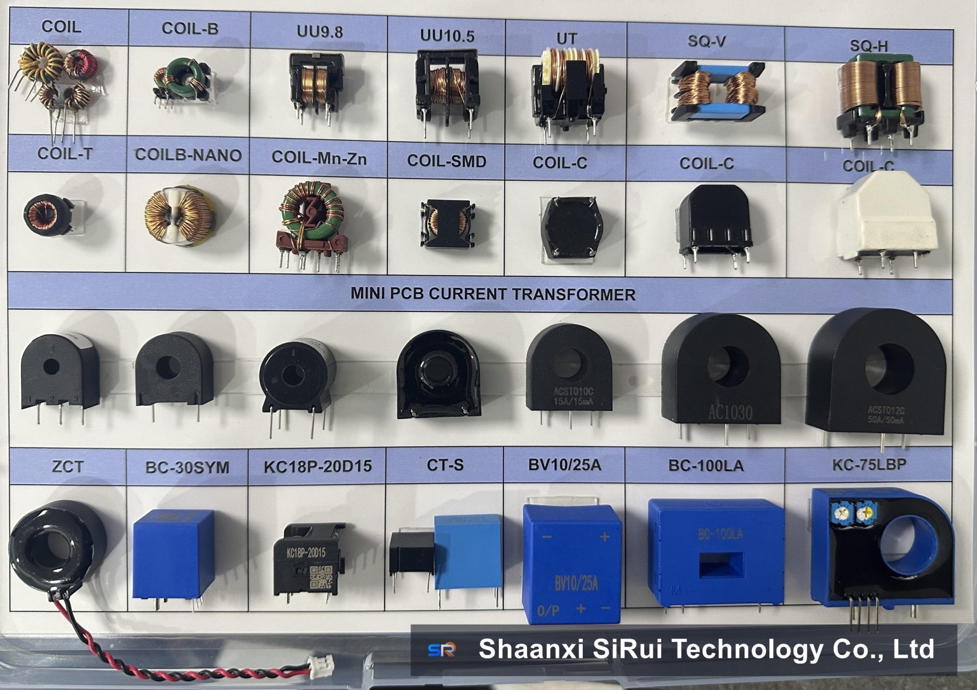 Mini PCB current transformer product range catalog - ZCT, BC, KC, CT-S series